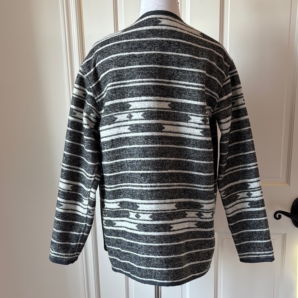 Marine Layer Black and White Mariella sweater coat Open Front Reversible - Picture 5 of 11